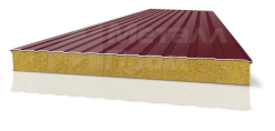 Двухслойная сэндвич-панель красная с минеральной ватой [ГОСТ 30247.1-94]