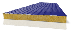 Двухслойная сэндвич-панель синяя с минеральной ватой [ГОСТ 30247.0-94]