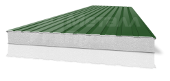Двухслойная сэндвич-панель зеленая с пенополистиролом [ГОСТ 30247.1-94]
