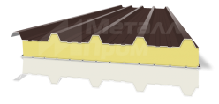 Сэндвич-панель трехслойная металлическая кровельная 100 мм ПИР (PIR)