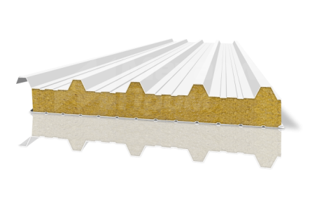Сэндвич-панель белая с минераловатным утеплителем