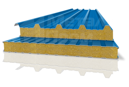 Сэндвич-панель синяя с минераловатным утеплителем