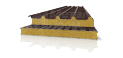 Сэндвич-панель коричневая с минеральной ватой [ГОСТ 30247.1-94, цвета по RAL]
