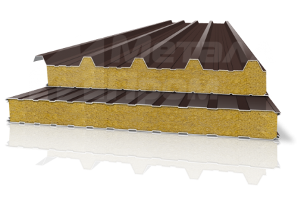 Сэндвич-панель коричневая с минеральной ватой