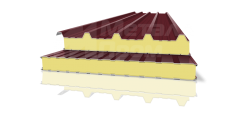 Сэндвич-панель красная ПИР [7 видов профиля, вес от 9 кг/м2, цвет по RAL]