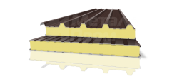 Сэндвич-панель коричневая ПИР [7 видов профиля, вес от 9 кг/м2, цвета по RAL]