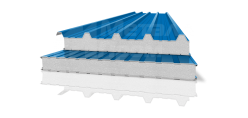 Сэндвич-панель синяя с пенополистиролом [ГОСТ 30247.0-94, ГОСТ 30403-2012]