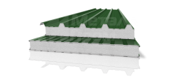 Сэндвич-панель зеленая с пенополистиролом [ГОСТ 30247.0-94, ГОСТ 30403-2012]