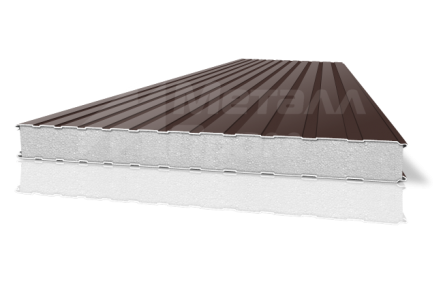 Сендвичная панель металлическая стеновая 80 мм из пенополистирола