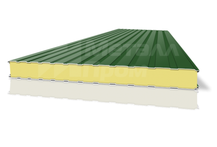 Сэндвич-панель зеленая стеновая