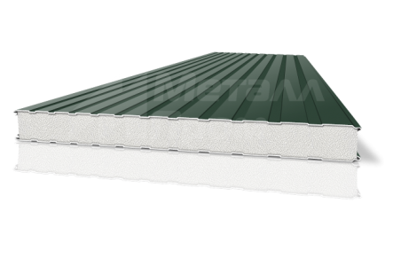 Металлическая сэндвич-панель стеновая 80 мм ППУ (PUR)