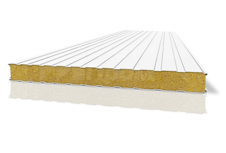 Сэндвич-панель трехслойная металлическая стеновая 100 мм с минеральной ватой